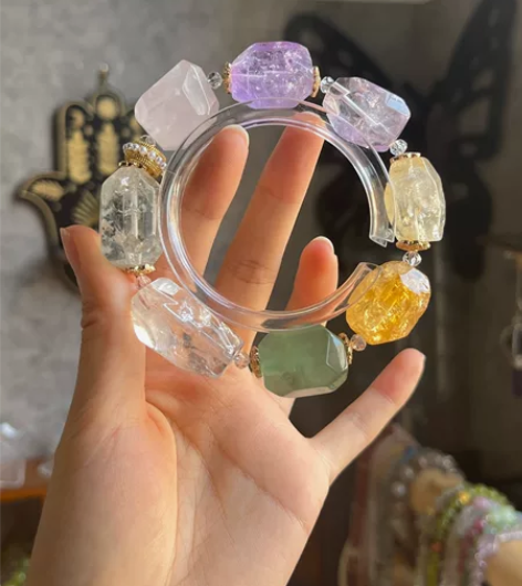 天然大颗粒糖果色原石随形#多宝手串原创设计...