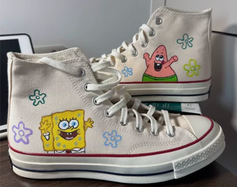 手绘涂鸦鞋子（帆布鞋） 下图为实拍图 [1...