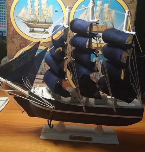 帆船模型摆件带灯毕业一帆风顺男毕业生日礼物...