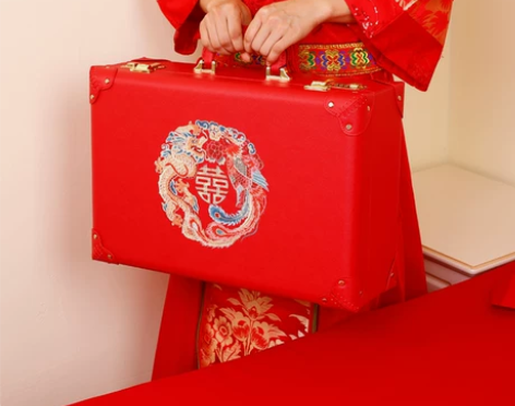 结婚订婚礼金盒提亲聘金彩礼盒钱陪嫁用品箱