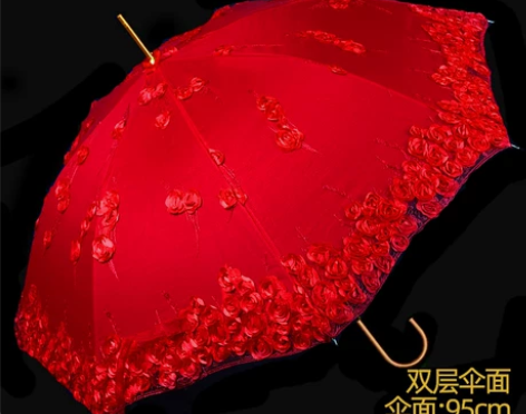 结婚红伞婚伞红色出嫁伞婚庆用中式陪嫁婚礼红...
