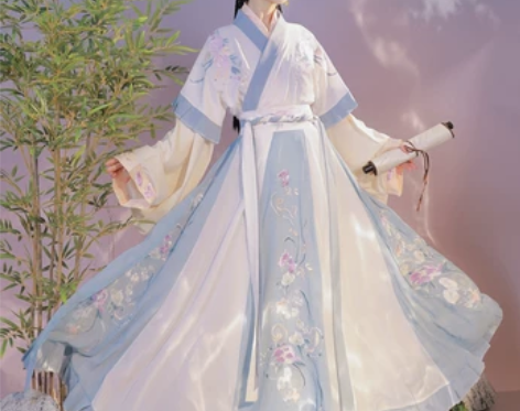 檀香阁原创汉服女春庭雪晋制齐腰魏晋风交领中...