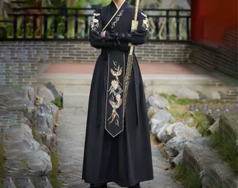 黑色系魏晋汉服男套装古风男士仙气古装男生帅...