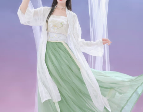 ?若伊 如梦霓裳原创汉服女长褙子 料子看起...