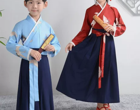 儿童汉服国学服中国风小学生古装朗诵三字经男...