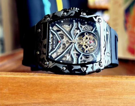 理查镂空手表男全自动机械表陀飞轮个性夜光防...