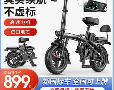 名顶电动车 德国折叠小型代驾电动自行车锂电...
