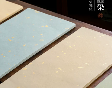 问心堂传统色手工蜡染纸加厚半生熟宣纸洒金书...