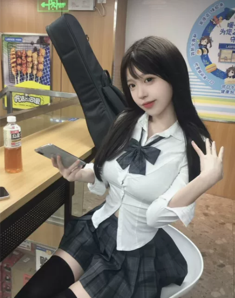 jk制服纯欲辣妹收腰衬衫女春秋学院风白色衬...