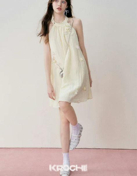 Kroche 24SS  水仙黄花朵 垂感...