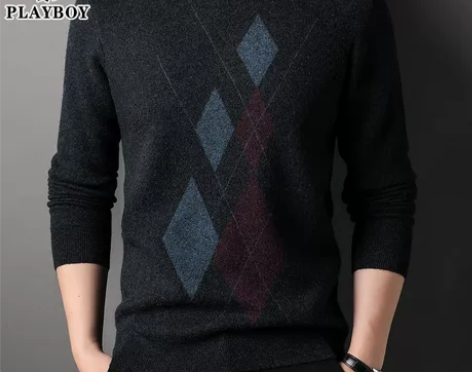 花花公子男毛衣 男装毛衣冬季纯羊毛衫男上衣...