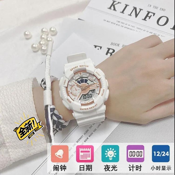 韩版网红超火运动电子表男女ins中学生防水...