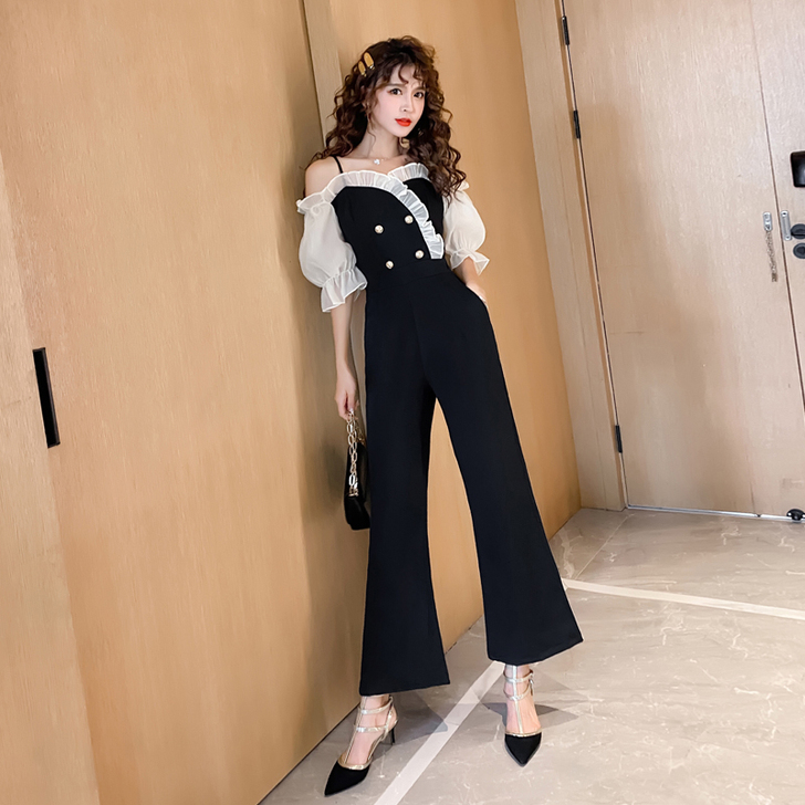 连衣裤女2020新款夏气质女神范衣服露肩轻...