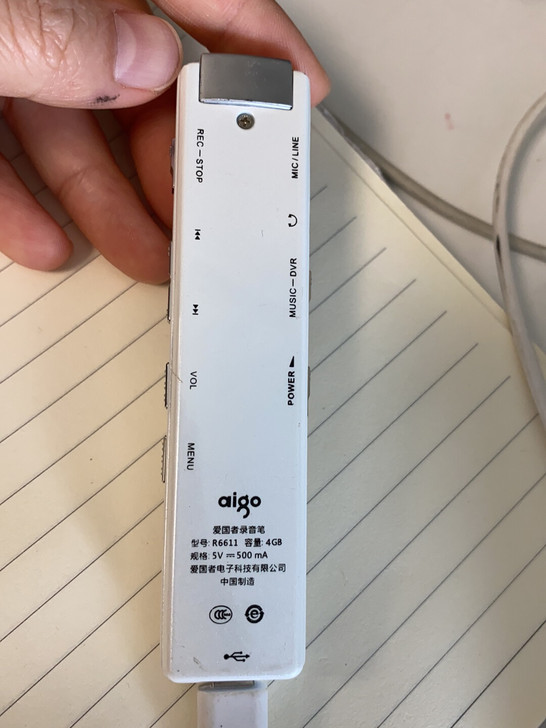 爱国者录音笔 4GB 没怎么用过，裸机 无...