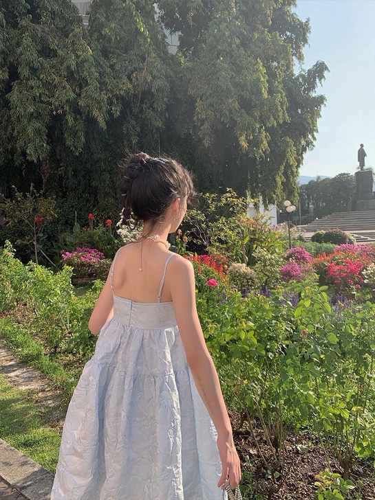 仙女超仙森系初恋娃娃裙子夏短款小个子法式复...