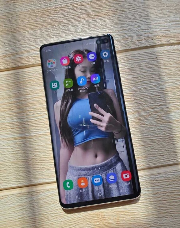 几乎全新正品三星s10+美版系统全网通曲面...