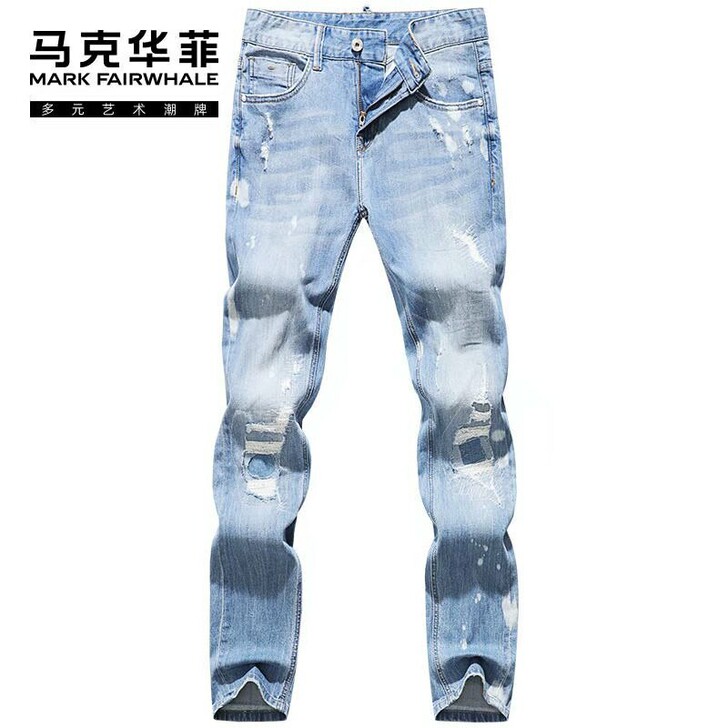 全新带吊牌34码马克华菲牛仔裤男夏季薄款2...