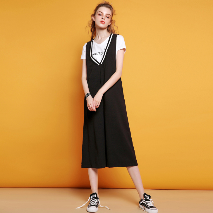 拉夏贝尔puella普埃拉夏新款宽松七分背...