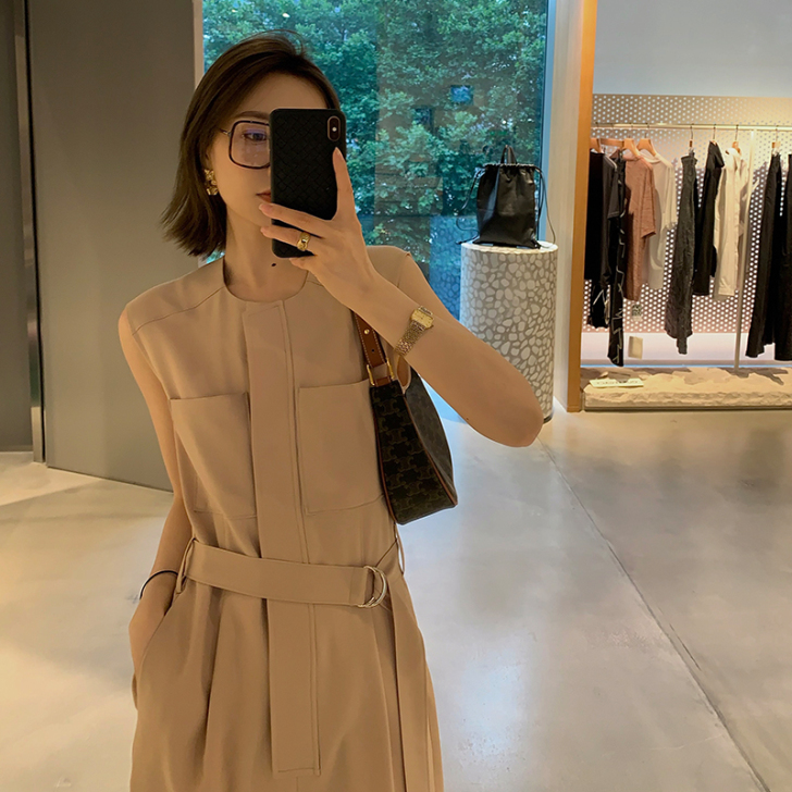 莫琳molin 工装风连体裤女复古高腰连衣...