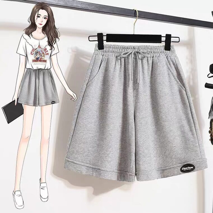 运动短裤女夏宽松韩版外穿跑步休闲a字阔腿高...