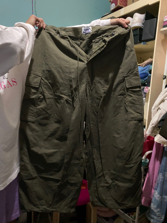 BUTTBILL 日系军旅风宽松直筒大口袋...