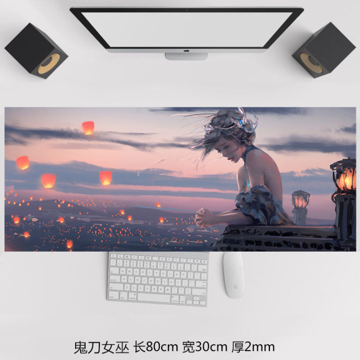 游戏超大鼠标垫锁边可爱女生动漫男生加厚小号...