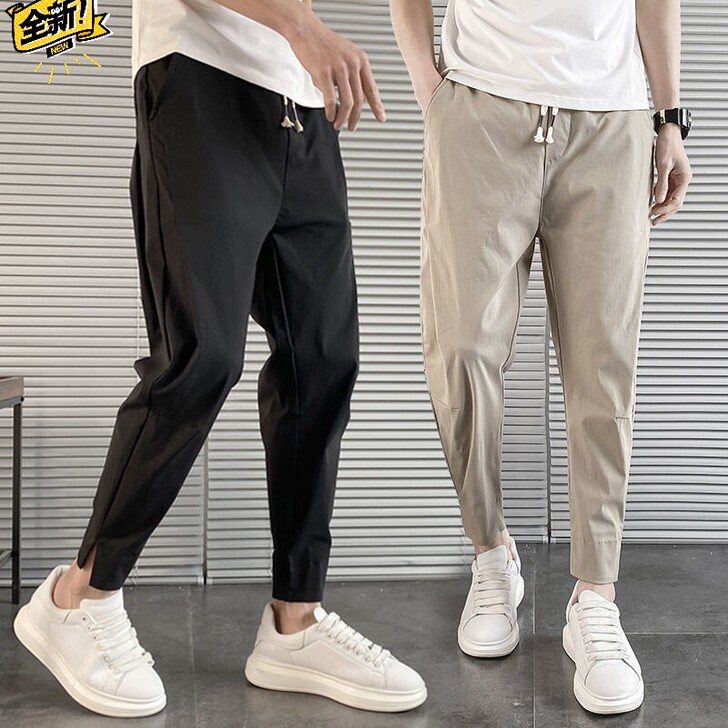 夏季薄款九分裤男韩版潮流修身百搭哈伦裤休闲...