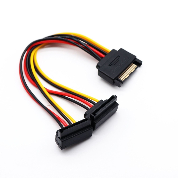 电脑电源SATA一分二供电线弯头线反弯纯铜...