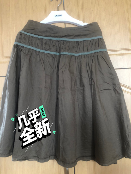 绿色  纯棉  薄半裙，M码