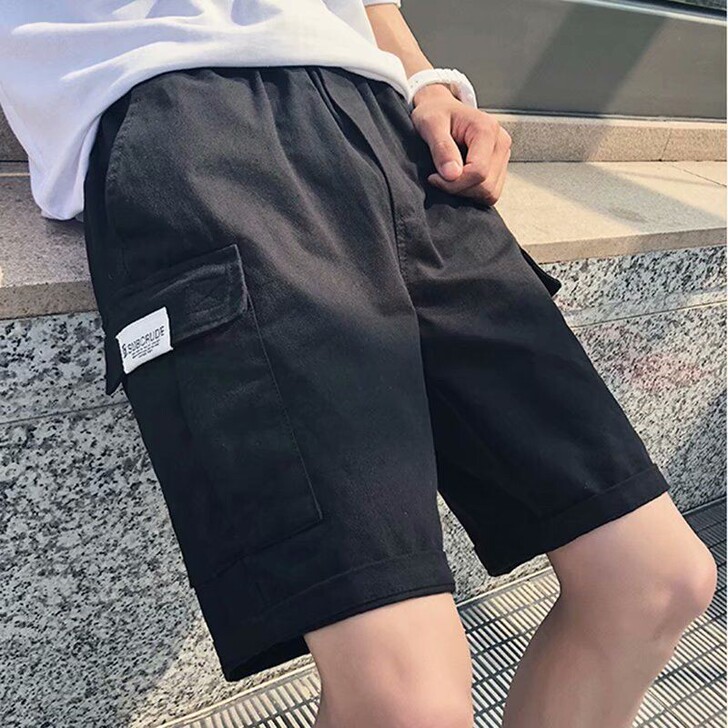 港风休闲短裤男工装裤夏天潮流韩版男士宽松五...