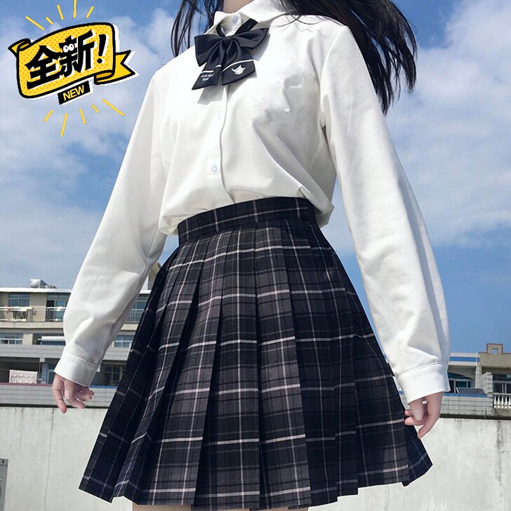 【烟灰JK格群】包邮JK制服格裙百褶裙JK...
