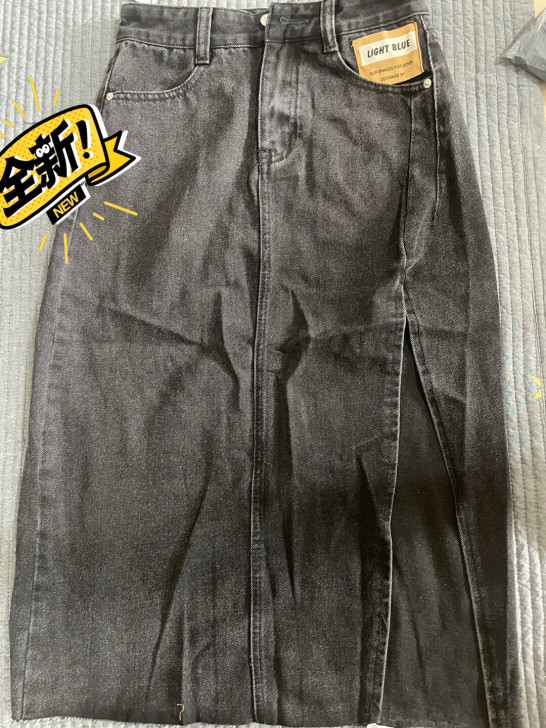 全新黑灰色M码牛仔裙2021新款夏季网红过...