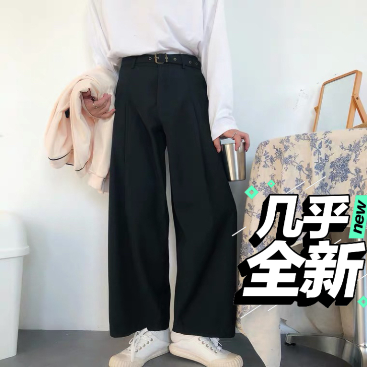 品牌阔腿裤 男女休闲西裤 宽松裤子韩版复古...