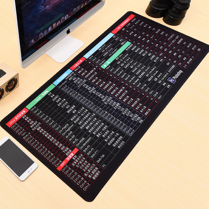鼠标垫超大号办公快捷键桌垫键盘垫锁边