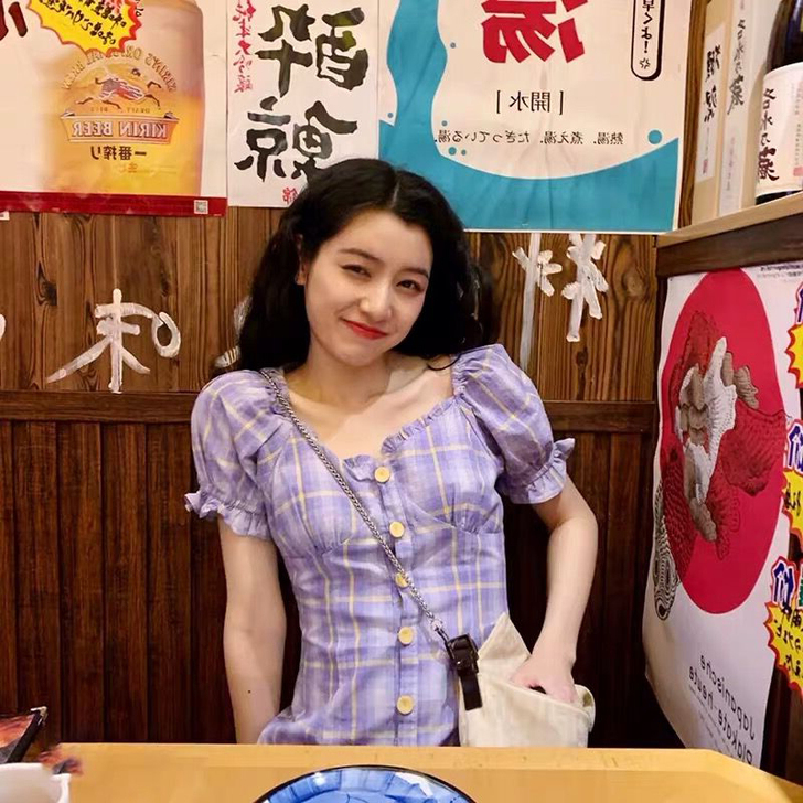 可盐可甜连衣裙方领小个子复古法式桔梗裙初恋...