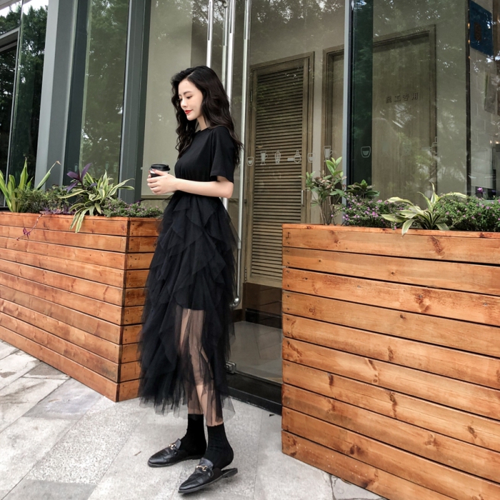 收腰连衣裙2019新款夏季遮肉显瘦裙子仙女...