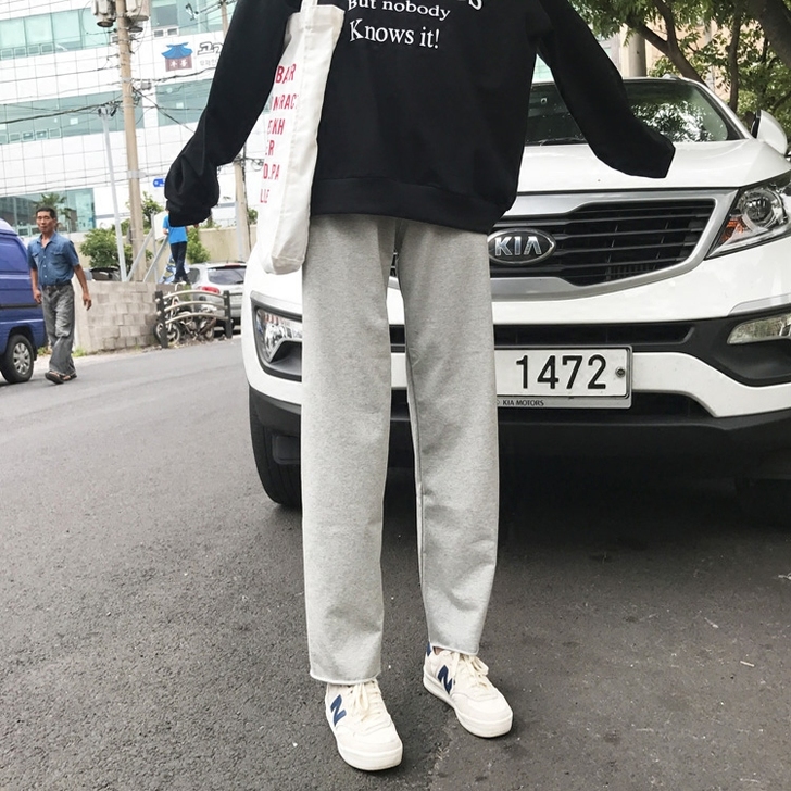 YUKIXIAOSHU松紧腰阔腿裤休闲裤运...