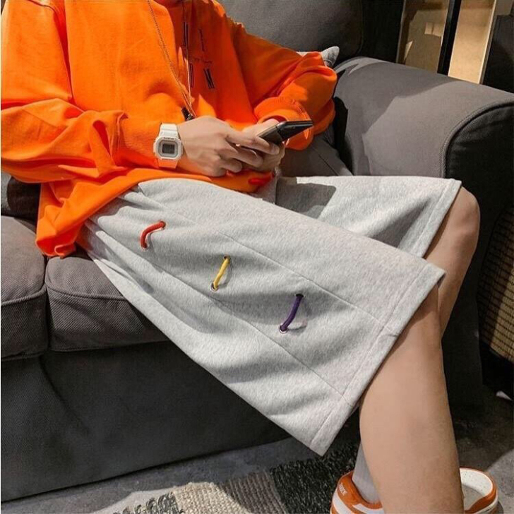 夏季薄款休闲短裤男宽松外穿潮流ins港风帅...
