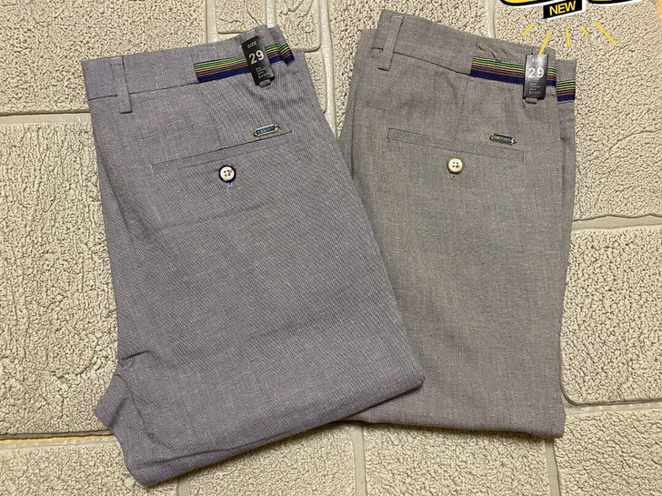 夏季新款 品牌男士商务休闲含亚麻休闲裤 三色