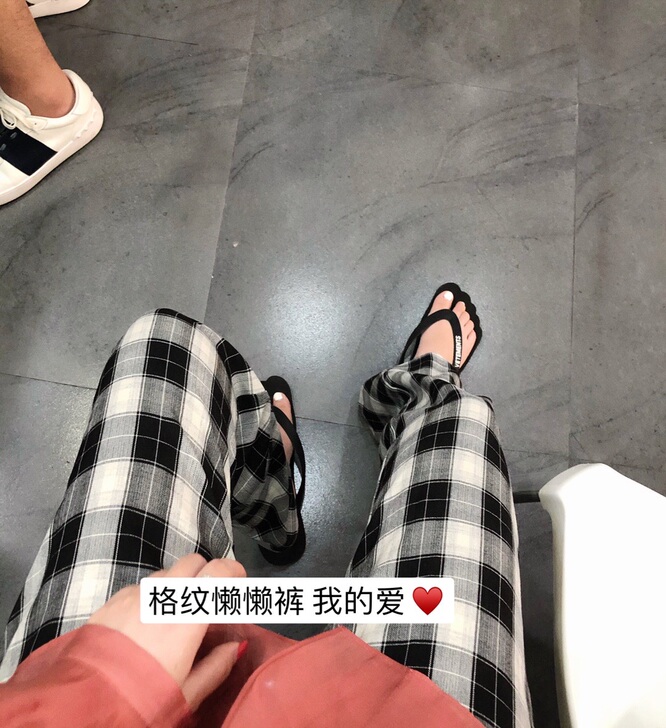 来来llai开衩懒懒裤高腰拖地裤女垂感直筒...