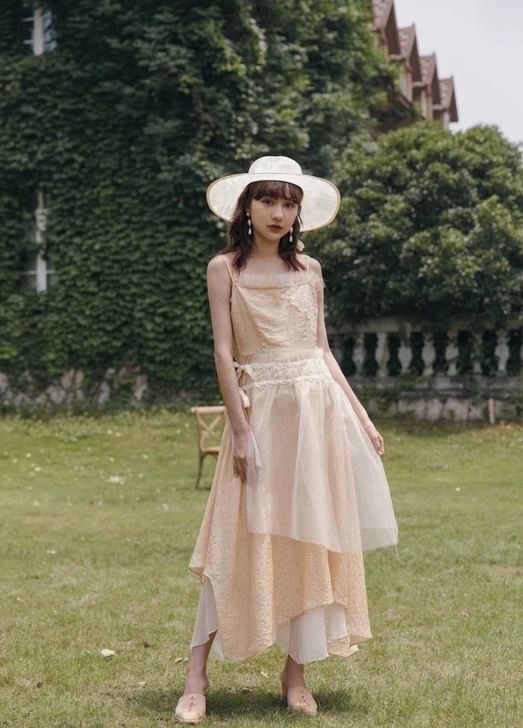 漞渡 蕾丝拼纱吊带裙裙子仙女超仙森系店庆款...