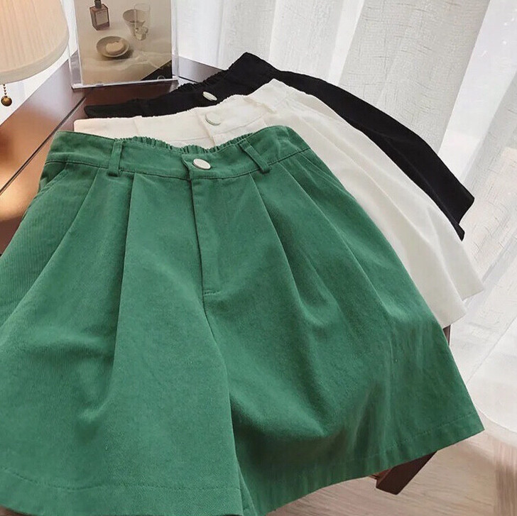 休闲短裤女夏季2021新款显瘦高腰裤宽松阔...