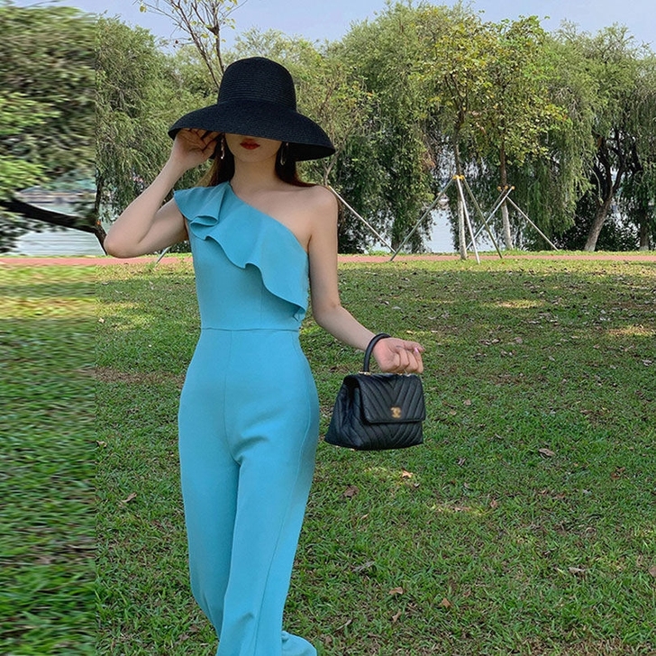 冰川蓝 | 2021夏季时尚修身气质荷叶边...