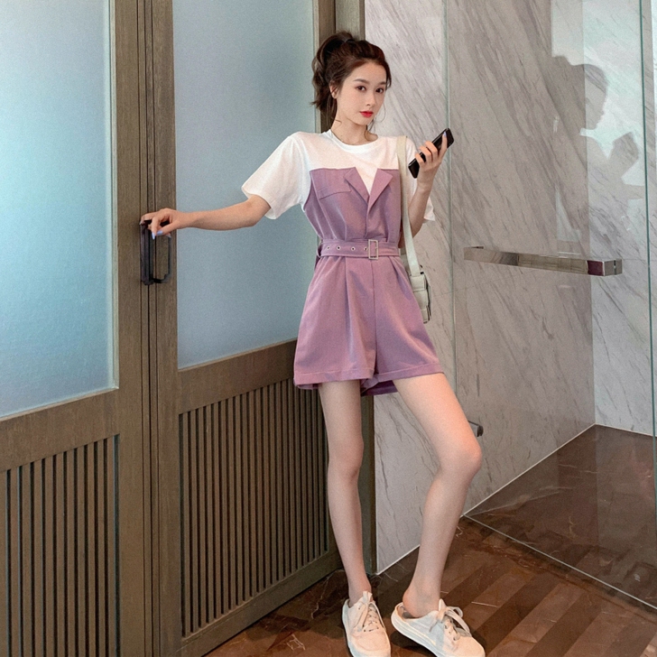 连体裤女2020年新款夏季韩版高腰阔腿连衣...