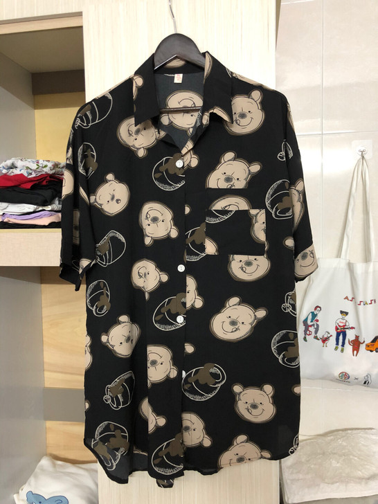 家居维尼熊衬衫 外穿也可 我164cm 穿...