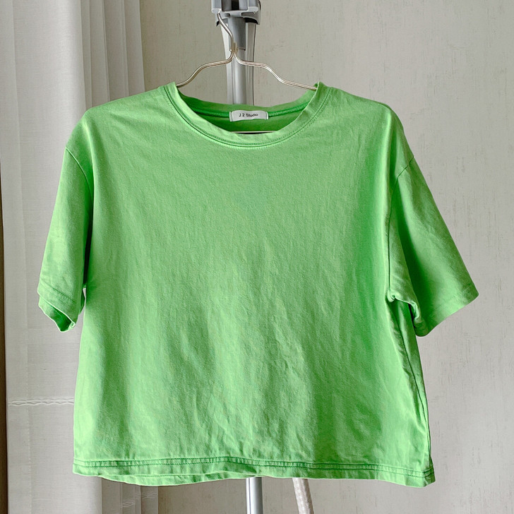 闲置包邮T恤衫女士苹果绿显白活力