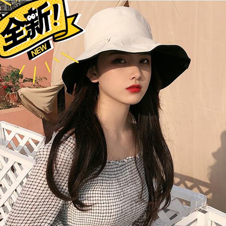 双面渔夫帽女日系大帽檐百搭防晒遮阳ins帽...