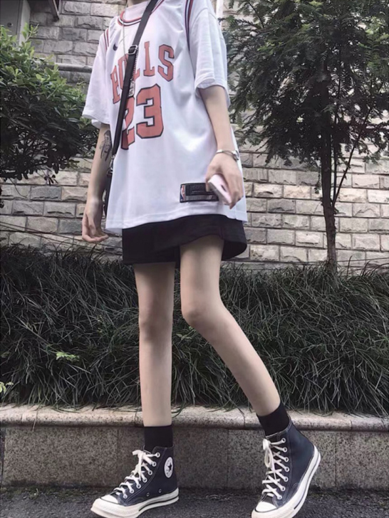 2021年新款宽松黑色短裤女夏季高腰运动休...