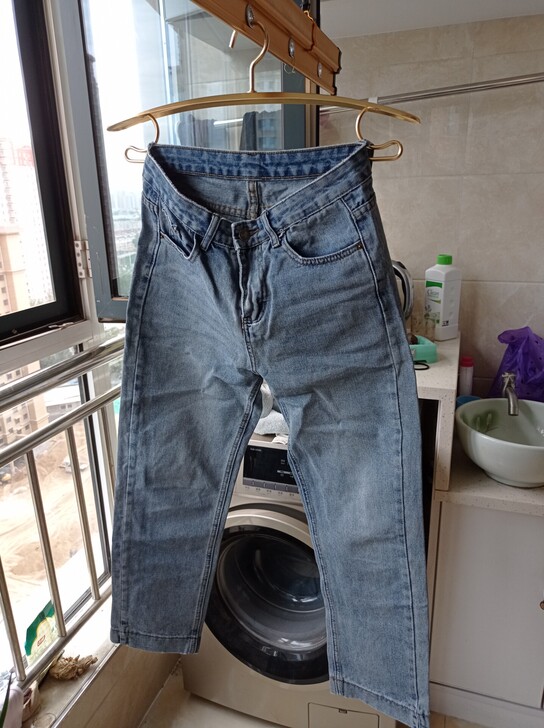 蓝色牛仔裤直筒裤包邮不退