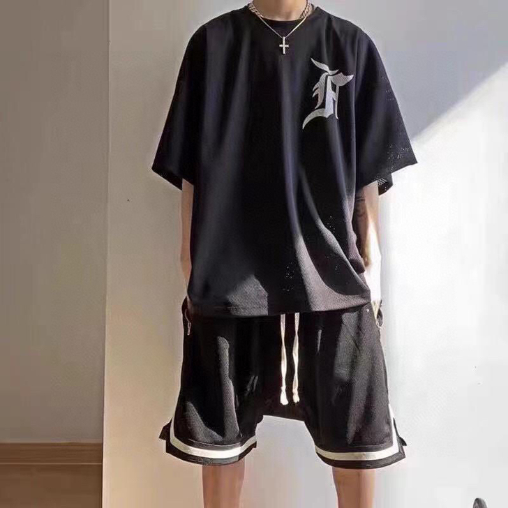 第五季高街双层网眼主线男裤子五分裤休闲裤美...
